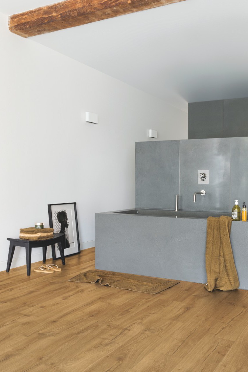 Ламинат Quick Step Impressive Дуб Натуральный IM1848 1380×190×8 фото в интерьере